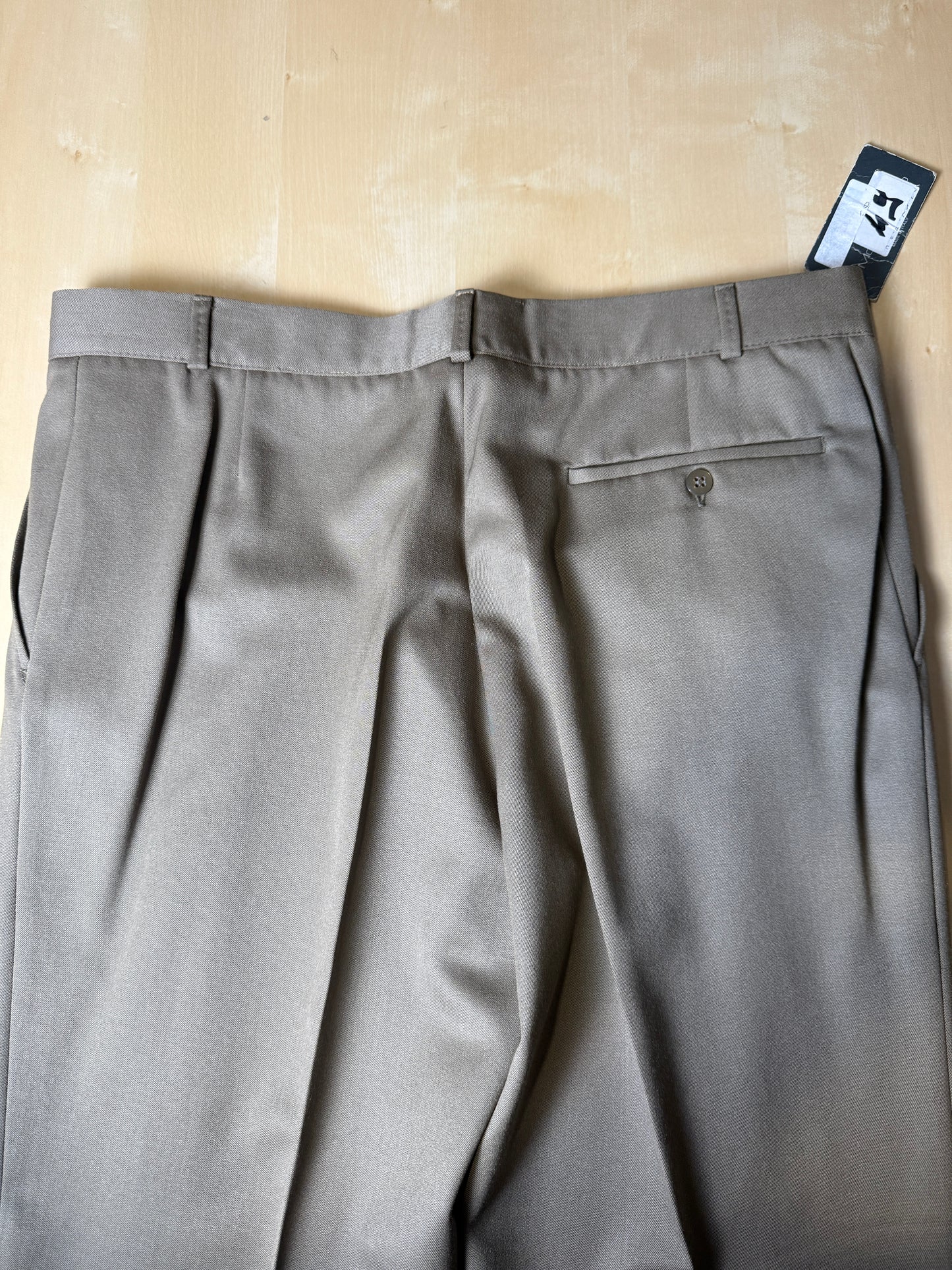 Pantaloni anni ‘70 lana pettinata cachi (NOS) - tg. 50/52