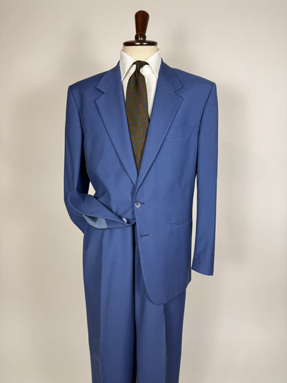 Completo anni '80 fresco lana bluette - tg. 52, pantaloni 48