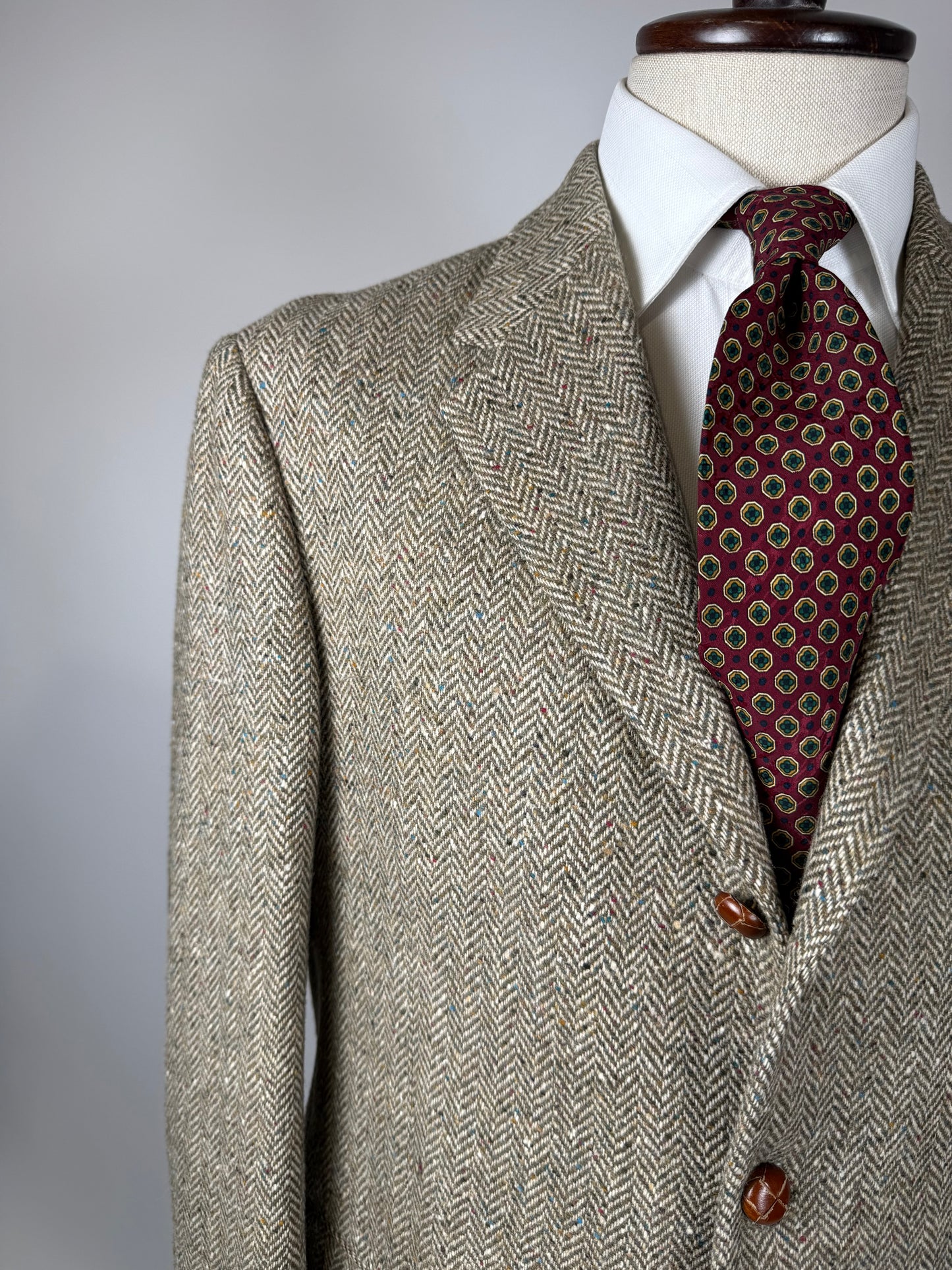 Giacca anni '90 donegal tweed salvia - tg. 52