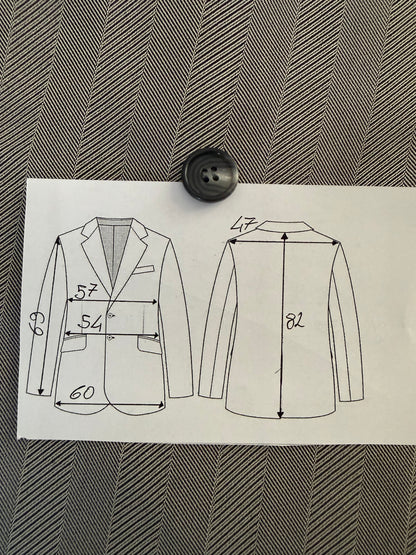 Giacca doppiopetto Christian Dior anni '70/'80 lana e seta chevrons - tg. 52 lunga
