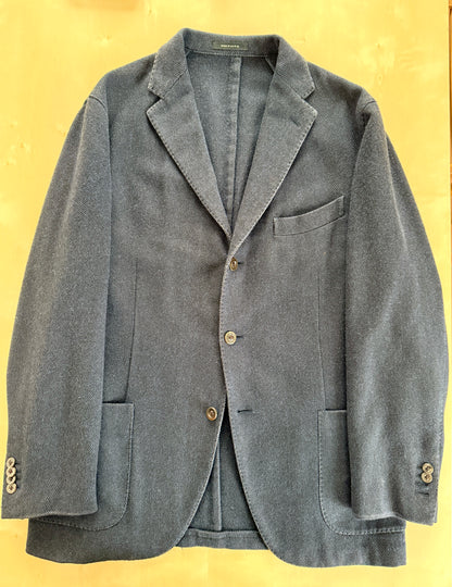 Blazer destrutturato Boglioli K. Jacket in puro cashmere blu spigato - tg. 54