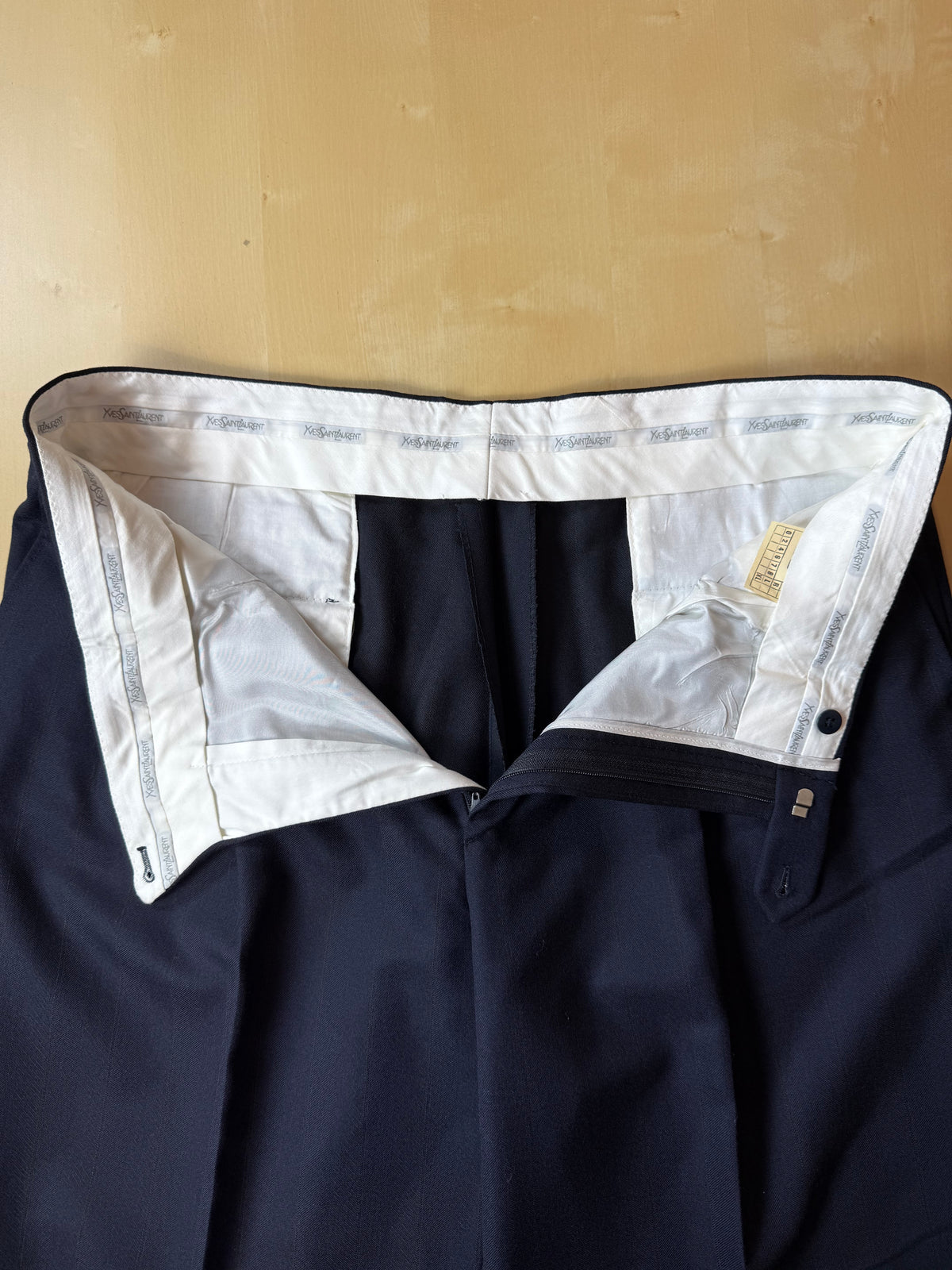 Completo doppiopetto Yves Saint Laurent anni '80 flanella blu - tg. 54/56