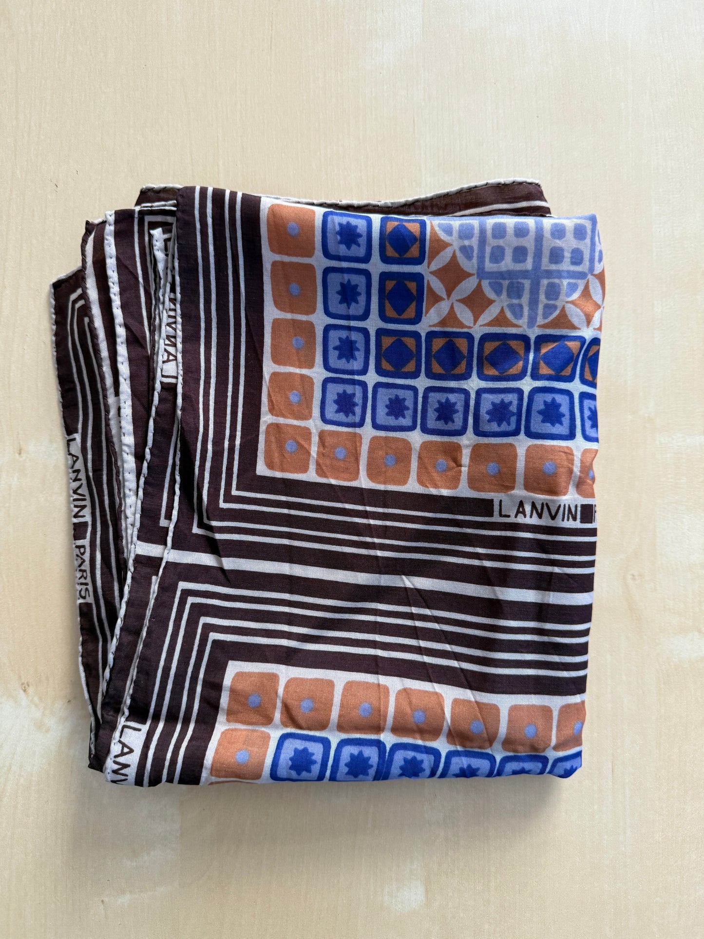 Sciarpa/foulard Lanvin anni ‘70 fantasia optical geometrica