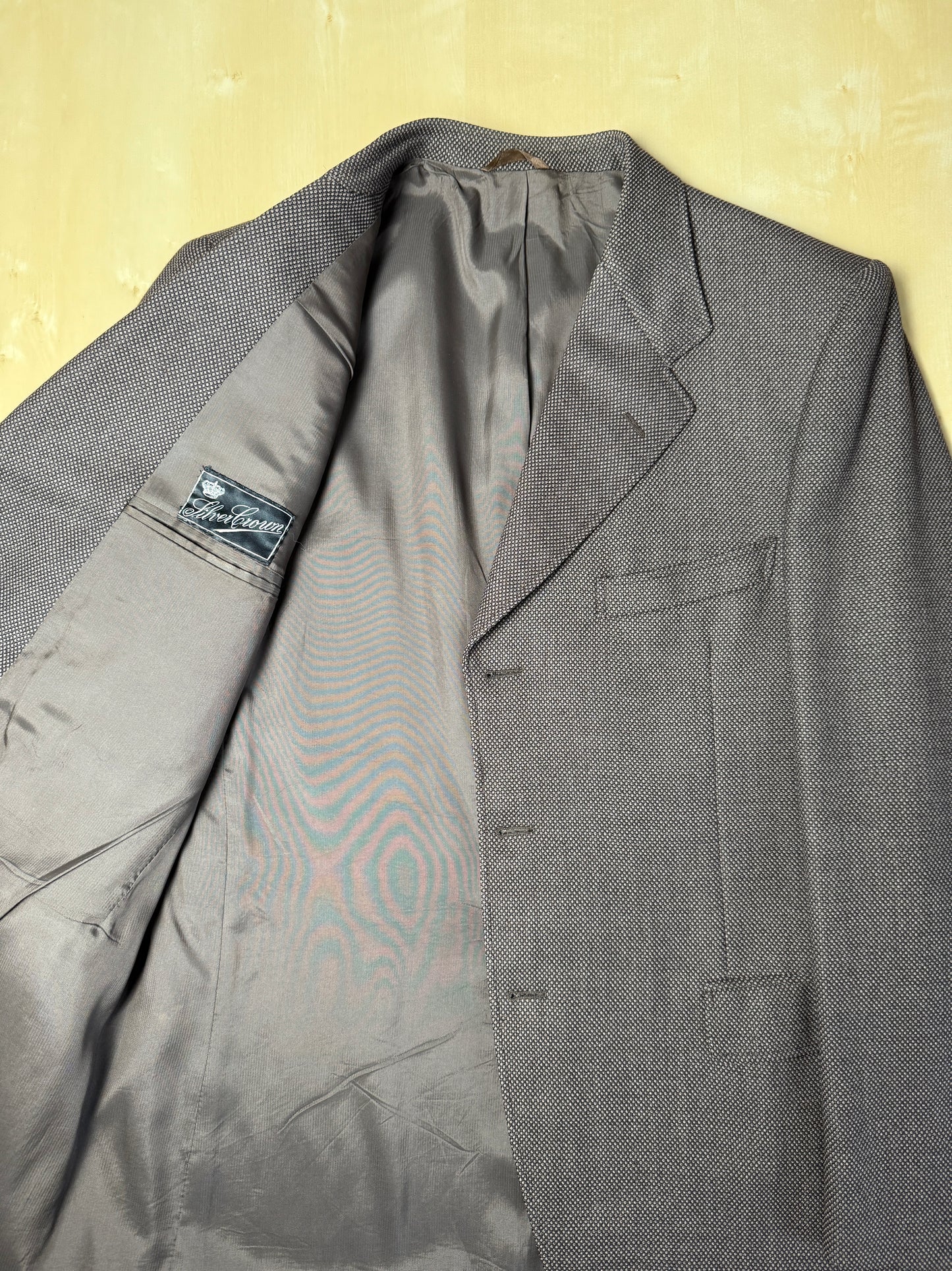 Giacca anni ‘60 marrone in lana occhio di pernice - tg. 50