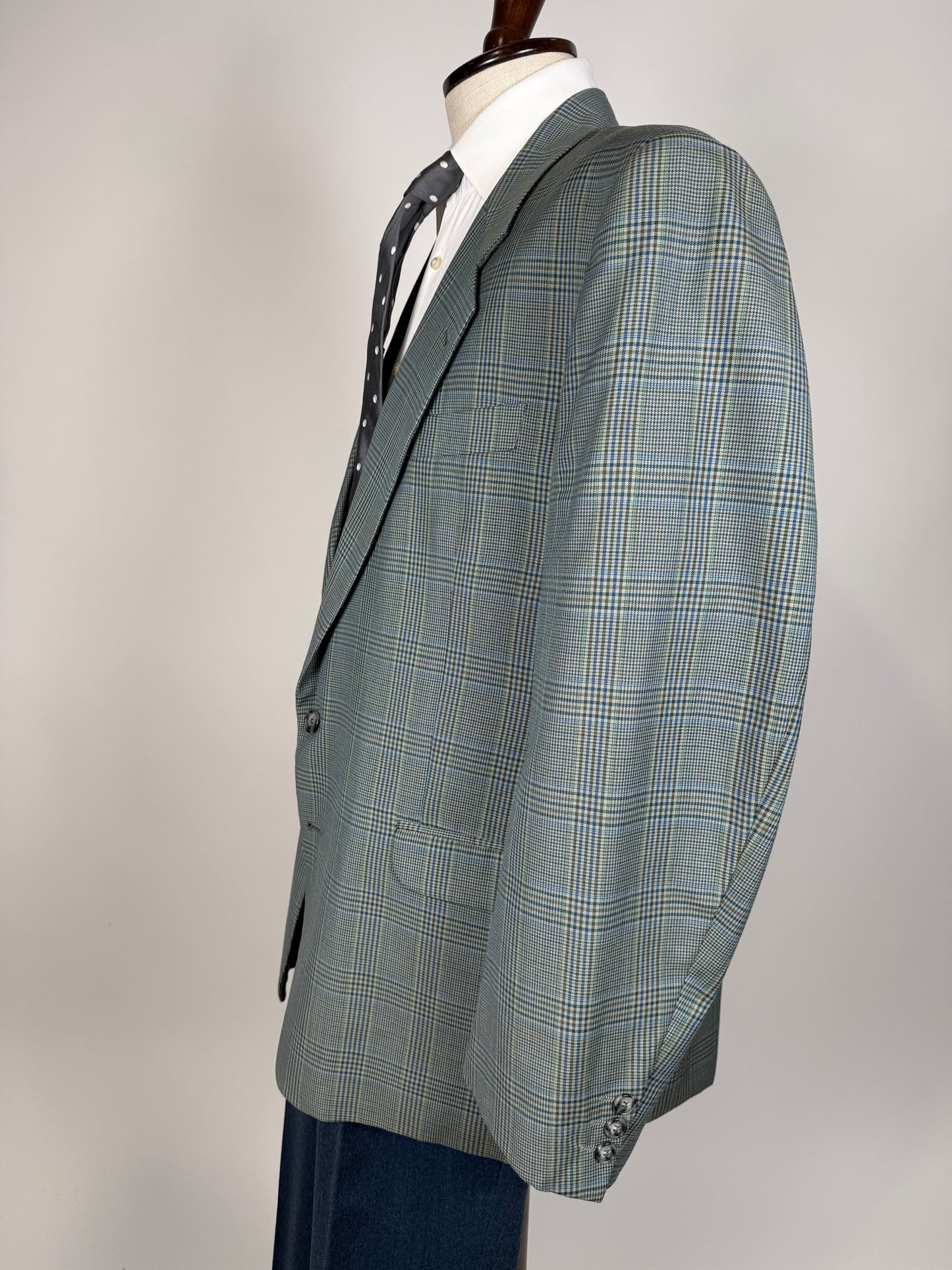 Giacca anni ‘80 fresco lana Galles verde salvia - tg. 58