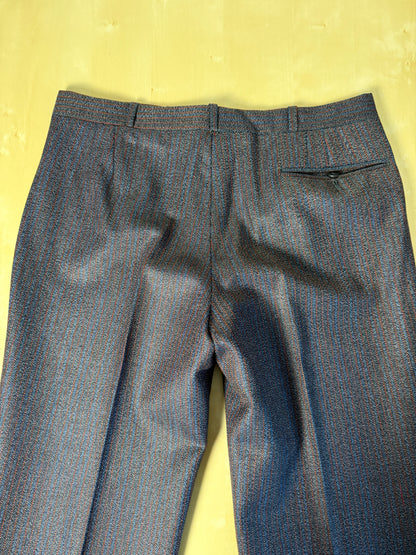 Completo sartoriale anni ‘70 rosso e blu sale-pepe - tg. 50
