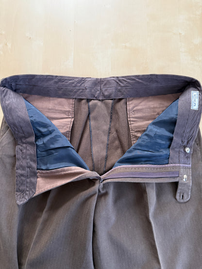 Pantaloni sartoriali in cotone spigato marrone - tg. 54