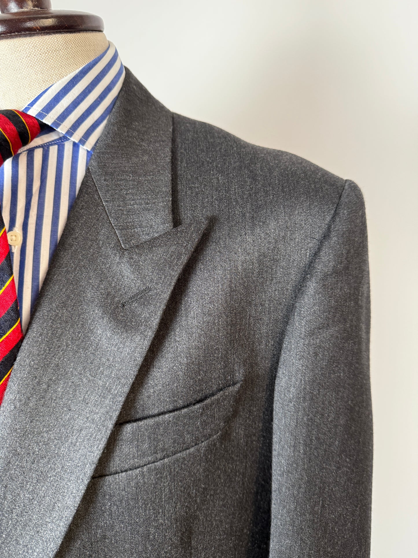 Completo doppiopetto anni ‘80 flanella antracite - tg. 52