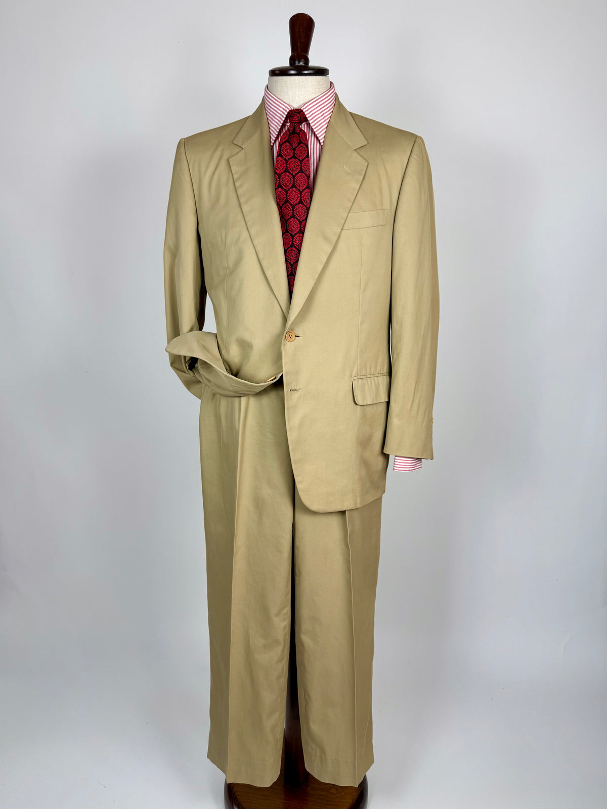Completo Canali anni '90 twill di cotone beige - tg. 50