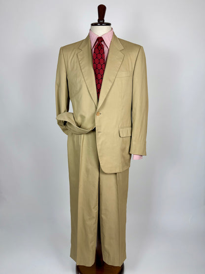 Completo Canali anni '90 twill di cotone beige - tg. 50