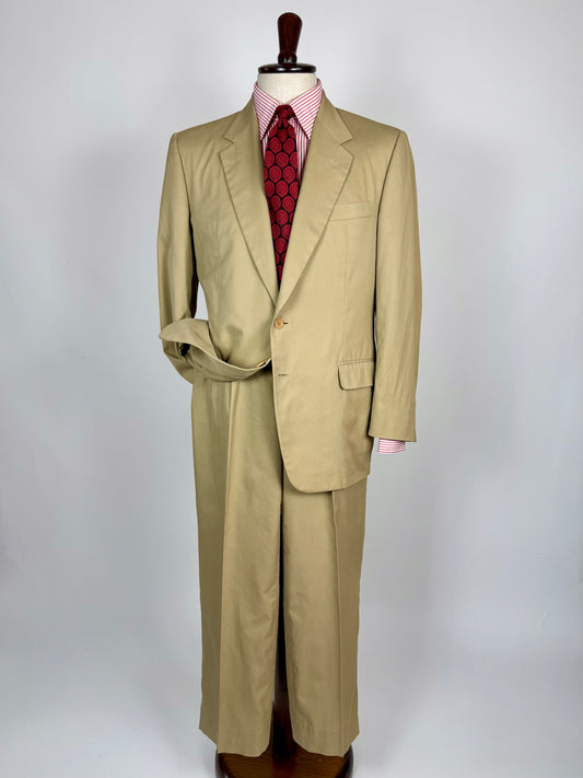 Completo Canali anni '90 twill di cotone beige - tg. 50