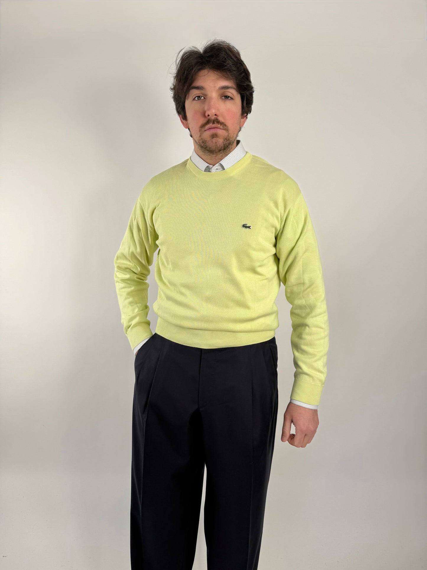 Pullover Lacoste giallo 100% cotone - M