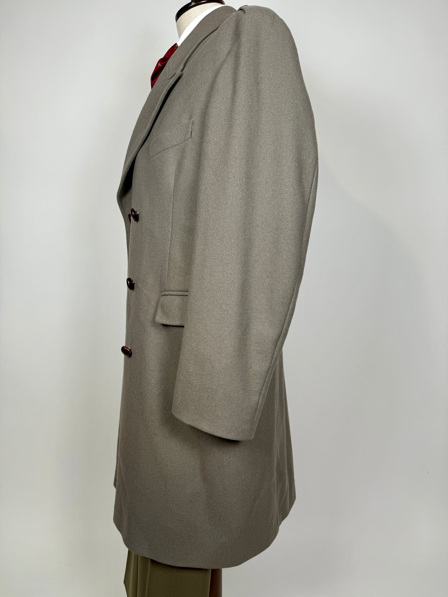 Cappotto De Paz doppiopetto grigio/cachi - tg. 56-58