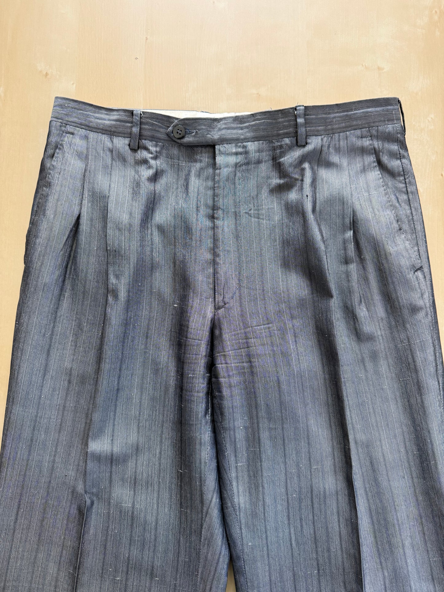 Completo doppiopetto anni ‘70/‘80 pura seta shantung - tg. 48/50