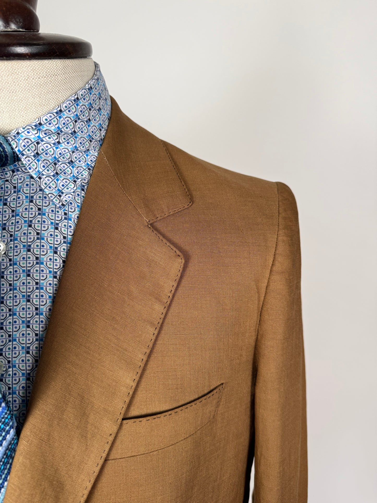 Giacca sartoriale in lino irlandese color tabacco - tg. 48