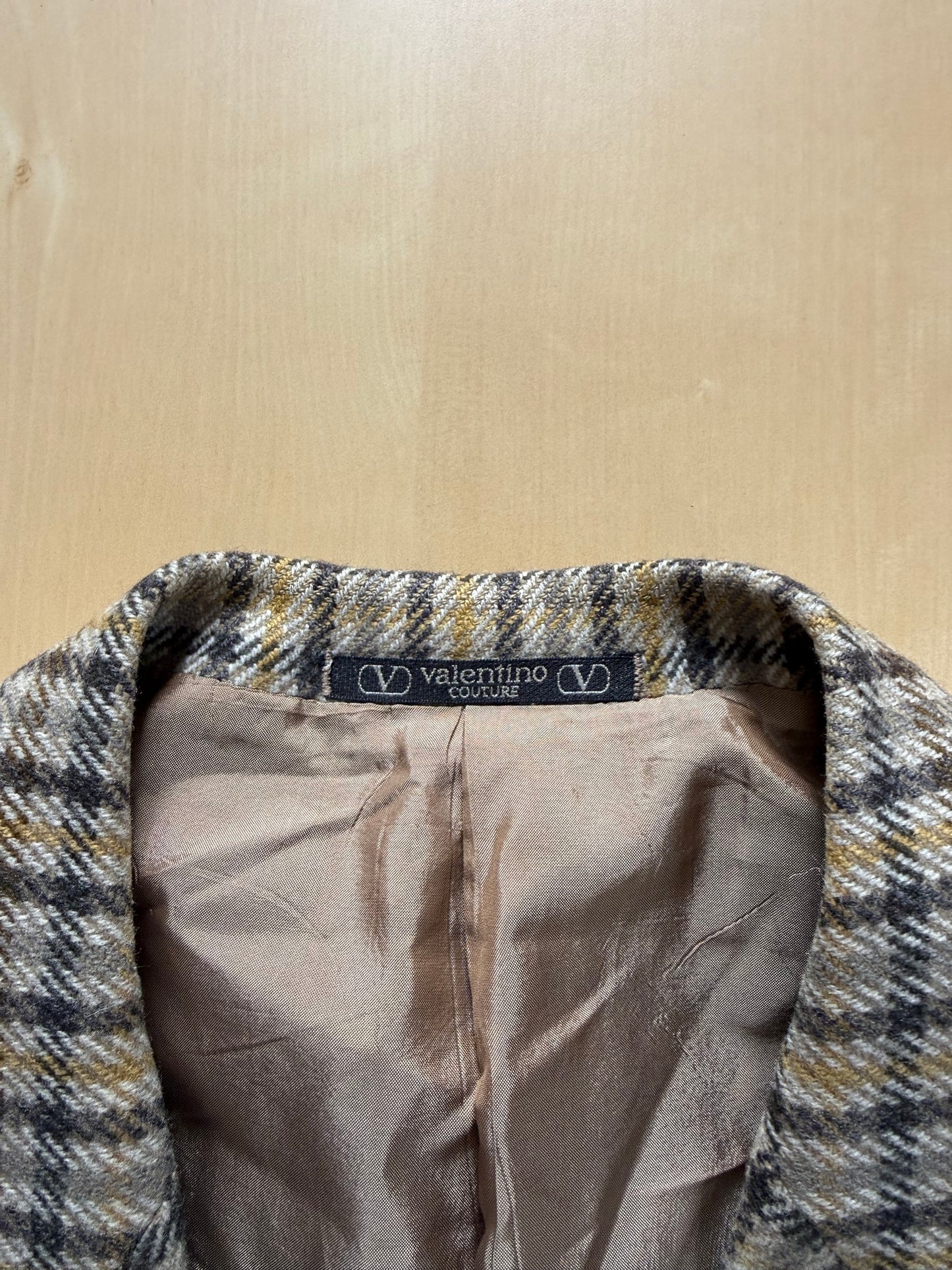 Giacca Valentino anni ‘80 check in lana e cashmere - tg. 52
