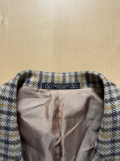 Giacca Valentino anni ‘80 check in lana e cashmere - tg. 52