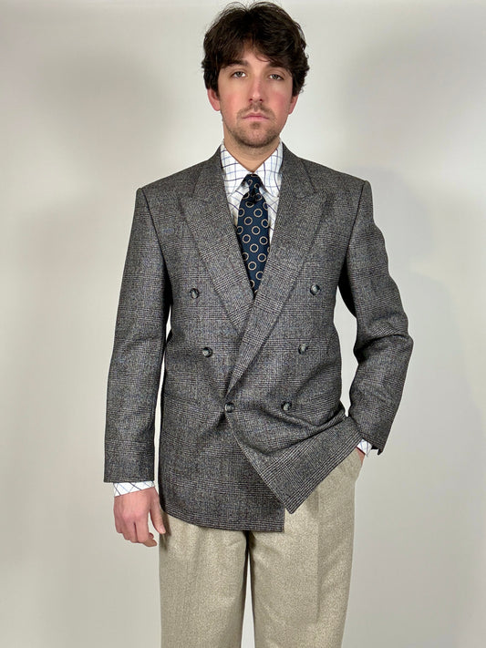 Giacca doppiopetto anni ‘80 principe di Galles - tg. 50