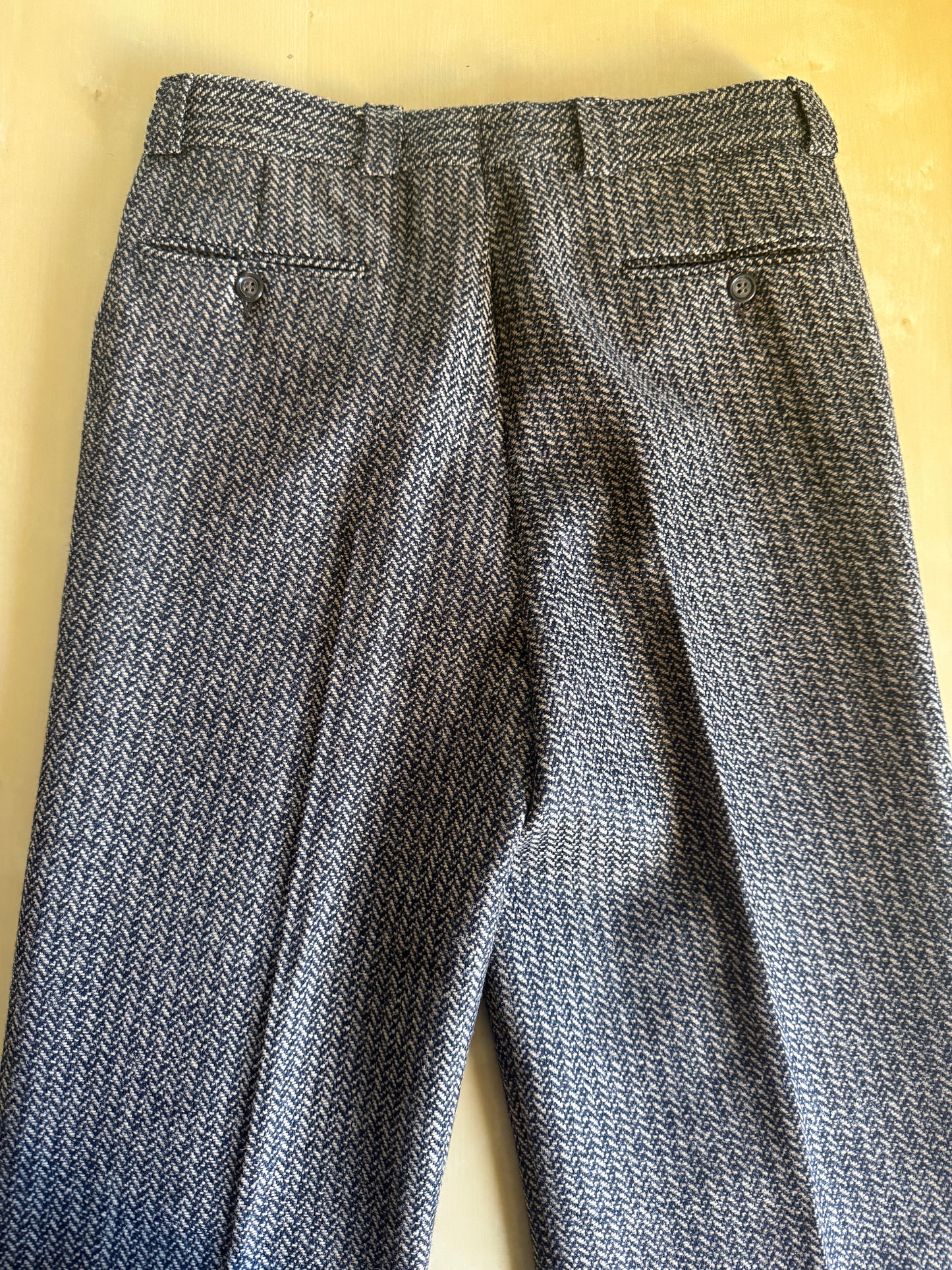 Pantaloni anni ‘70 in tweed spigato pesante (NOS) - tg. 44