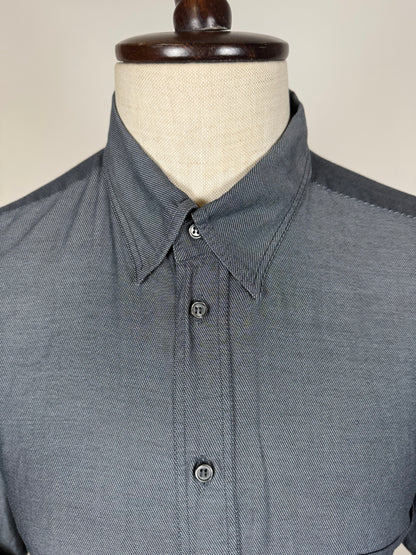 Camicia Armani Collezioni twill blu - L/XL collo 44