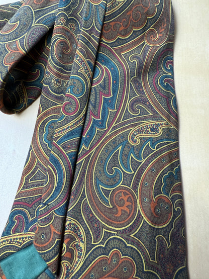 Cravatta paisley cachi e verde