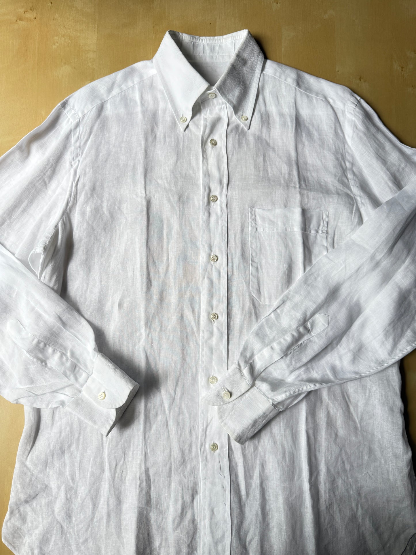 Camicia Brioni bianca in puro lino - L collo 41