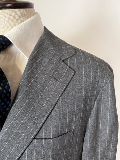 Completo estivo Sartoria Partenopea fresco lana grigio gessato - tg. 50/52