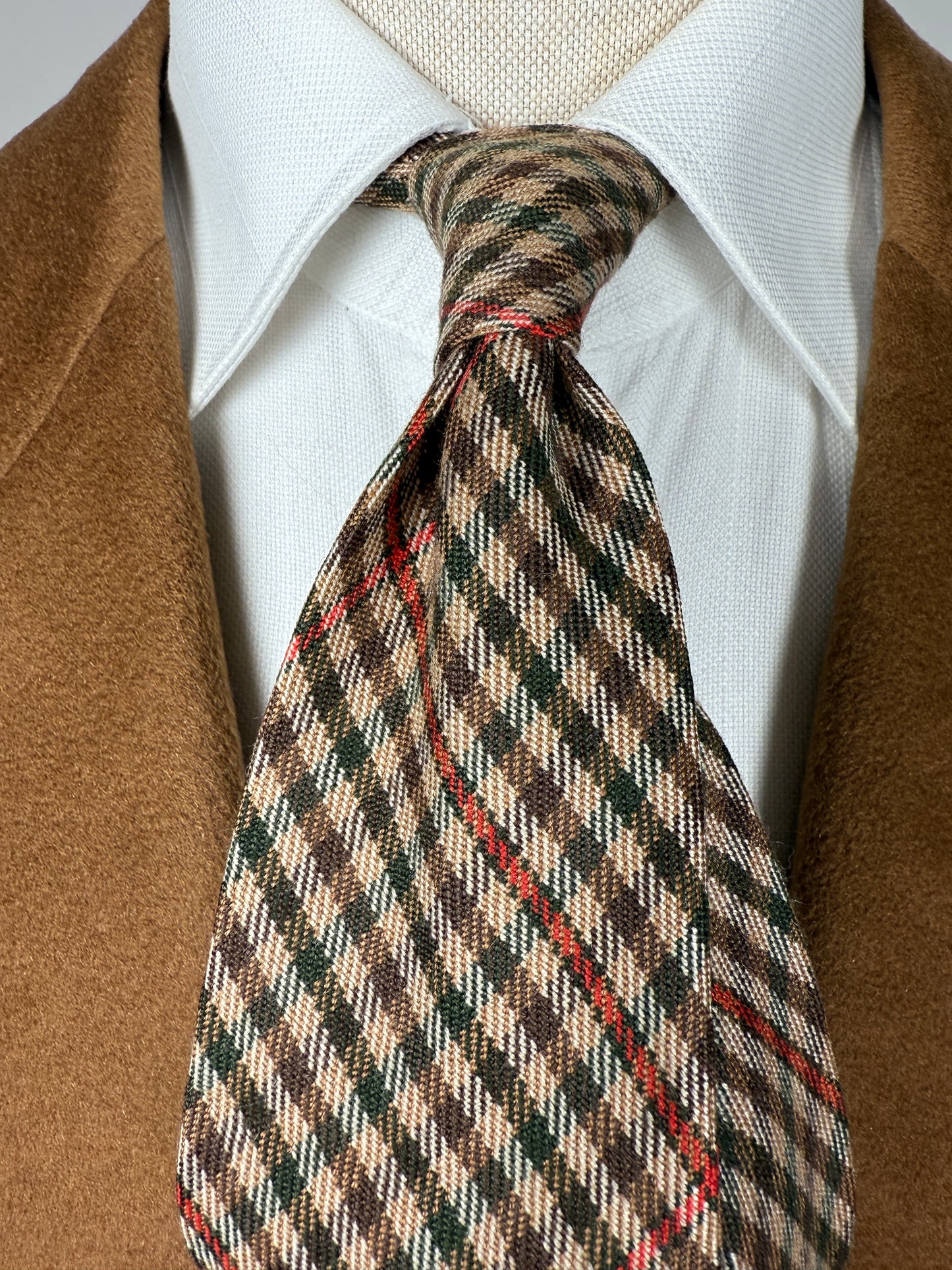 Cravatta check in cashmere e seta