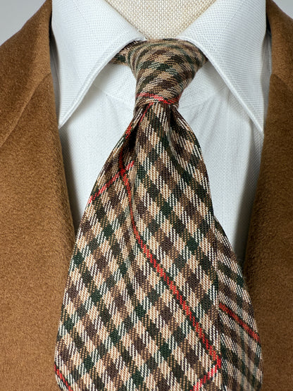 Cravatta check in cashmere e seta