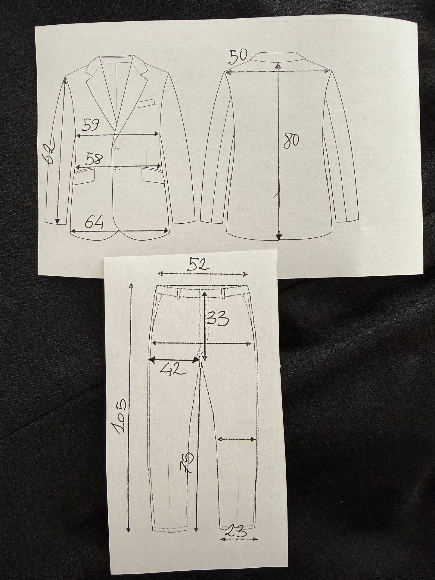 Completo sartoriale flanella pettinata grigio antracite - tg. 52/54, drop basso