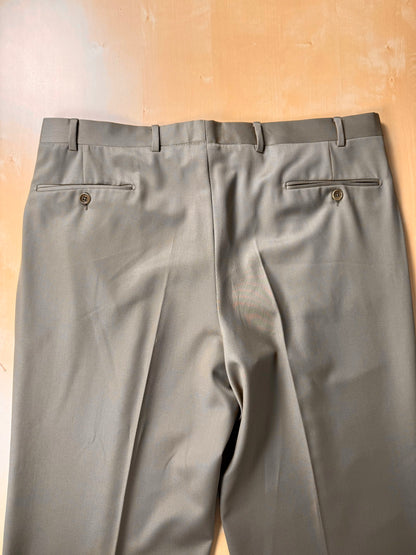 Pantaloni verde oliva lana pettinata Loro Piana Tasmanian - tg. 54/56
