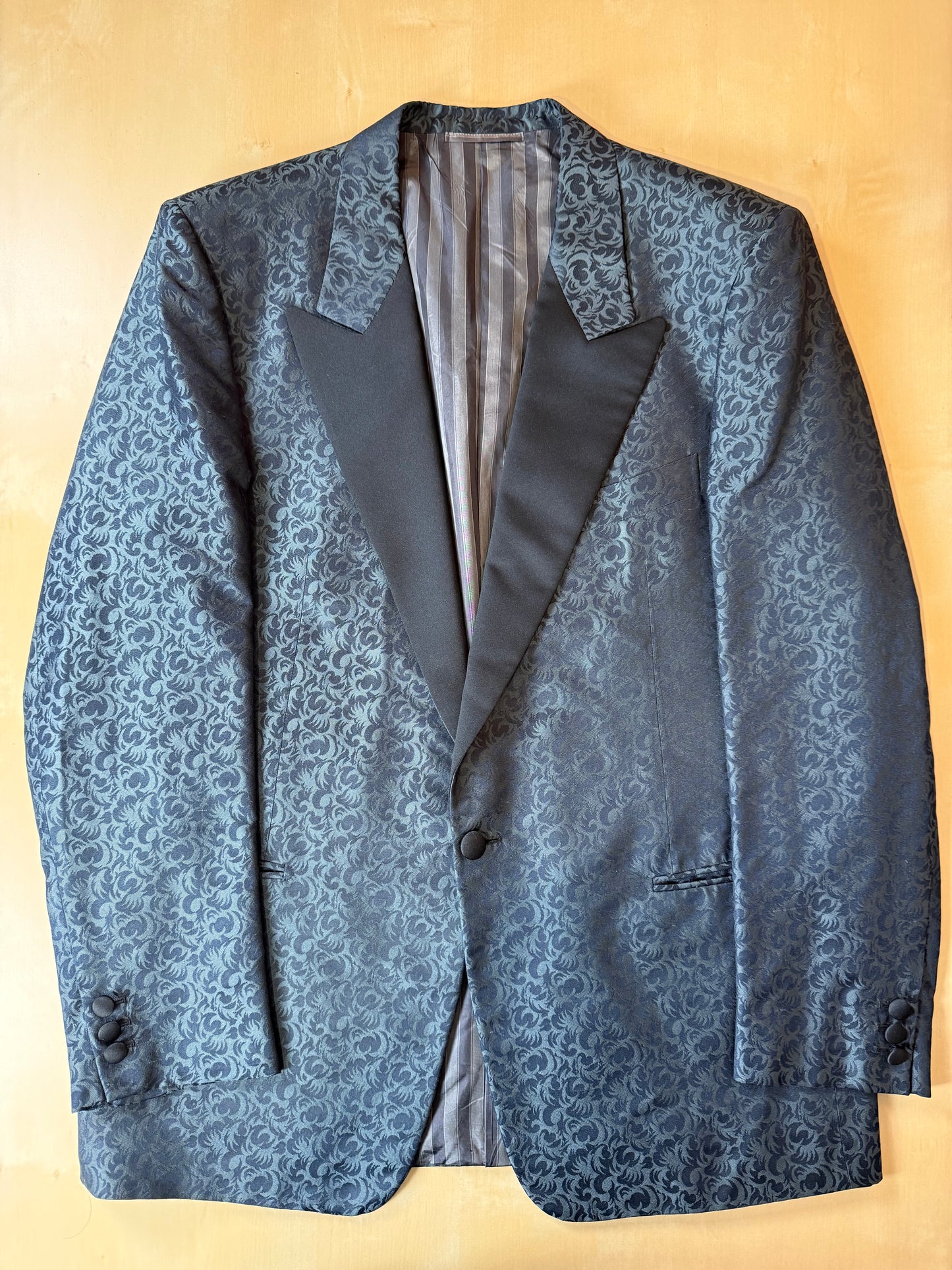 Giacca da smoking Pal Zileri anni '80 in seta shantung damascata - tg. 52