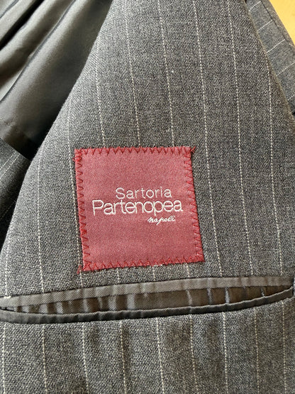 Completo estivo Sartoria Partenopea fresco lana grigio gessato - tg. 50/52