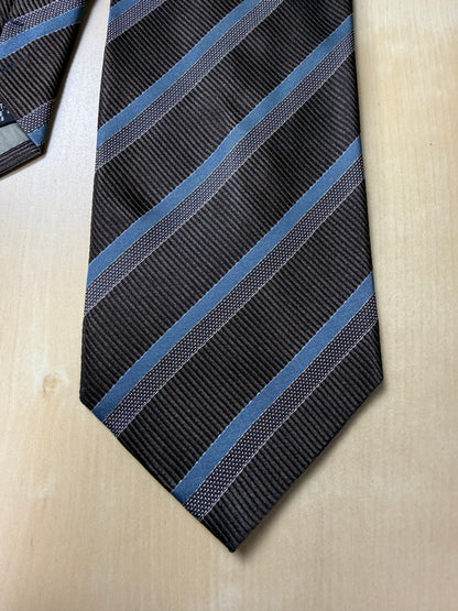 Cravatta Armani regimental marrone e blu