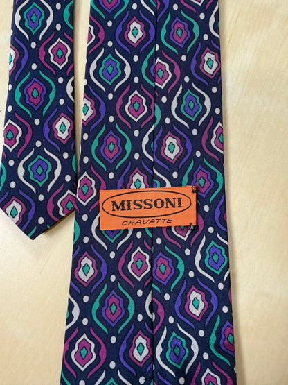 Cravatta Missoni vintage fantasia astratta