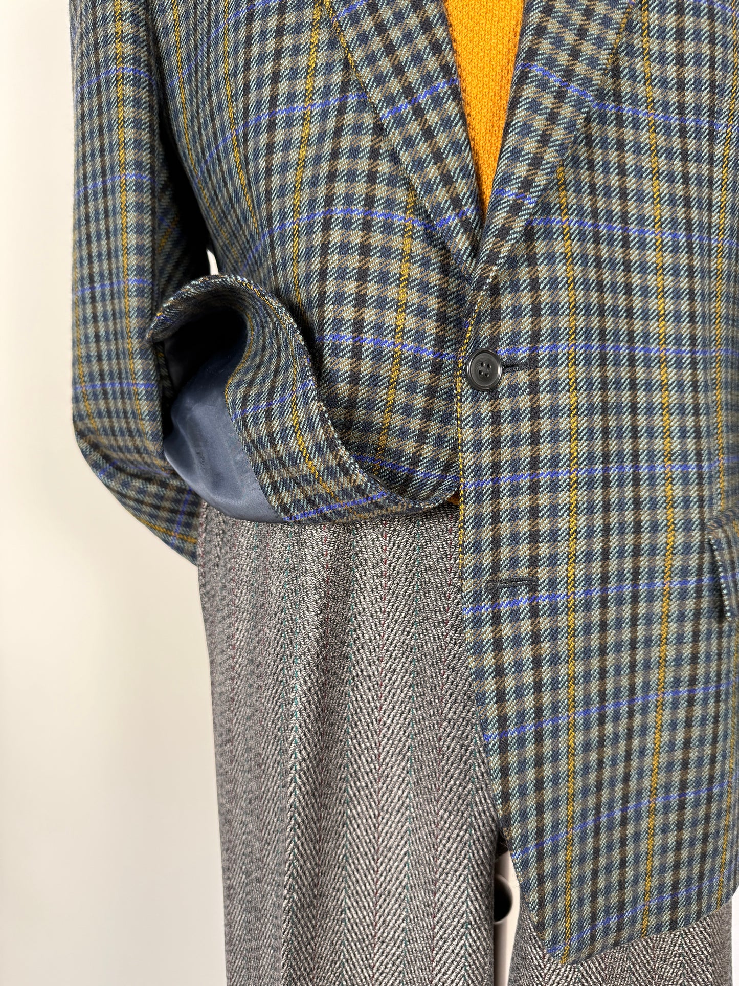 Giacca anni ‘80 in lana check finestrata - tg. 52/54