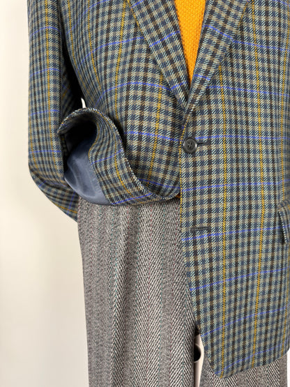 Giacca anni ‘80 in lana check finestrata - tg. 52/54