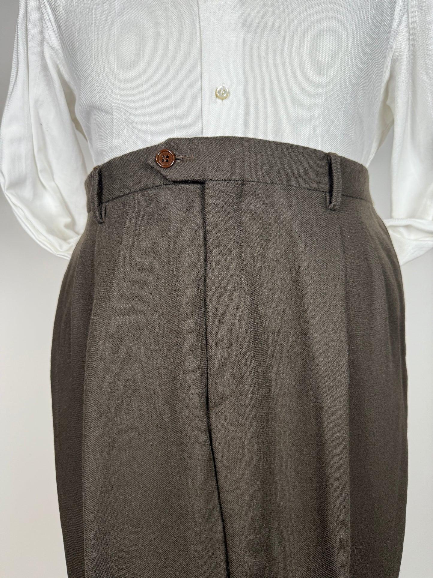 Pantaloni in flanella marrone scuro - tg. 54