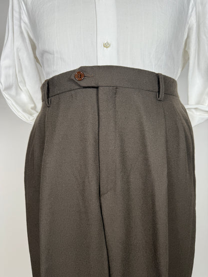Pantaloni in flanella marrone scuro - tg. 54