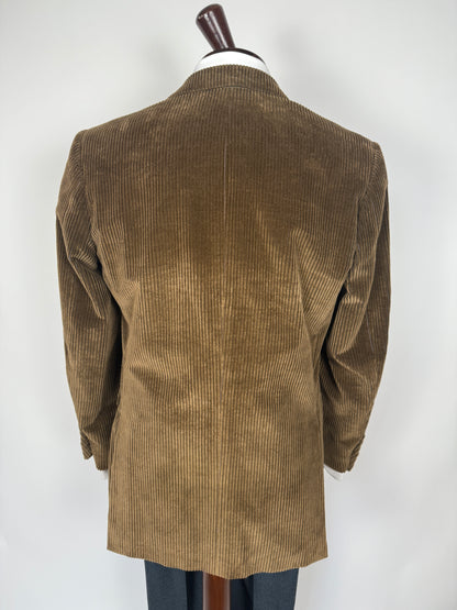 Giacca anni ‘80 in velluto a coste verde-marrone - tg. 48