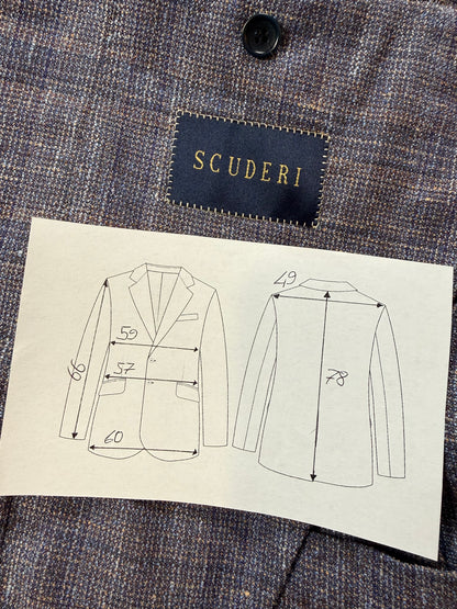 Giacca estiva in hopsack lana seta lino e cotone lilla - tg. 54