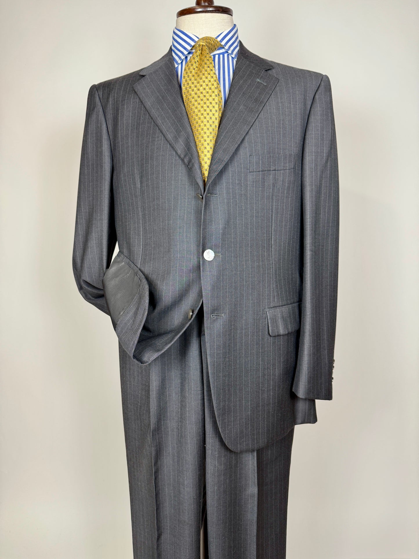 Completo Yves Saint Laurent anni ‘90 grigio gessato - tg. 54/56