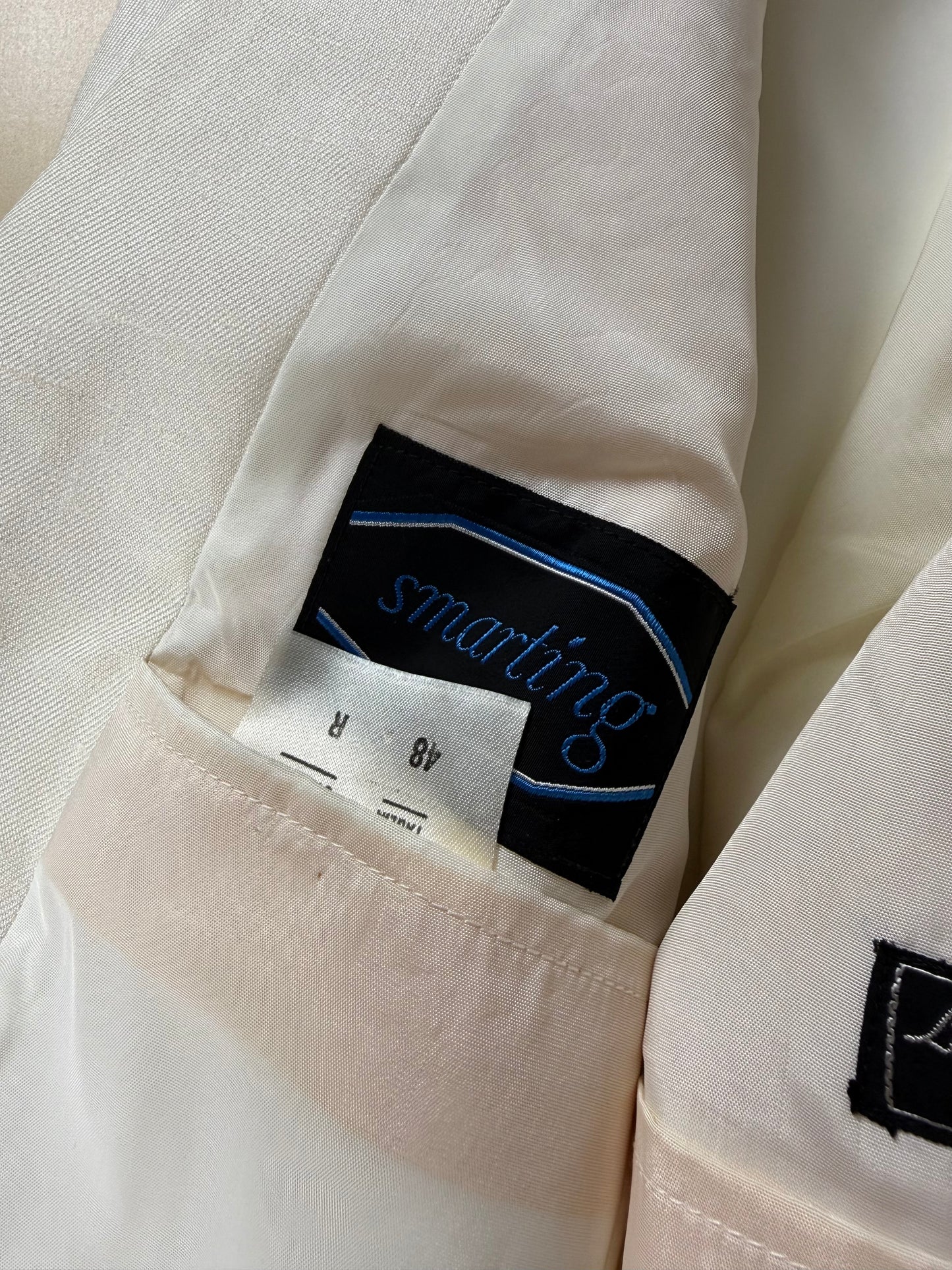 Completo 3 pezzi anni '70 seta shantung avorio - tg. 42/44
