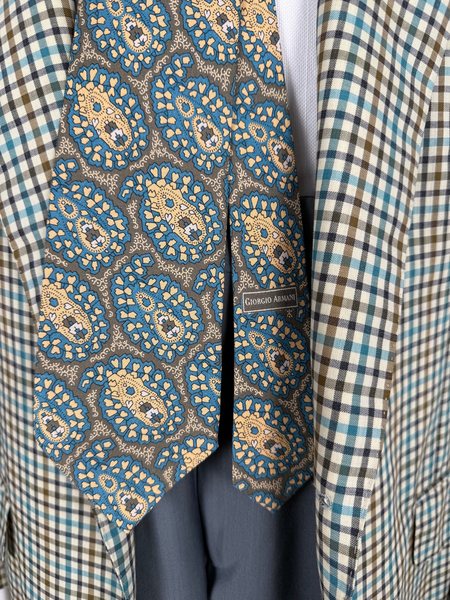 Cravatta Giorgio Armani vintage crêpe paisley