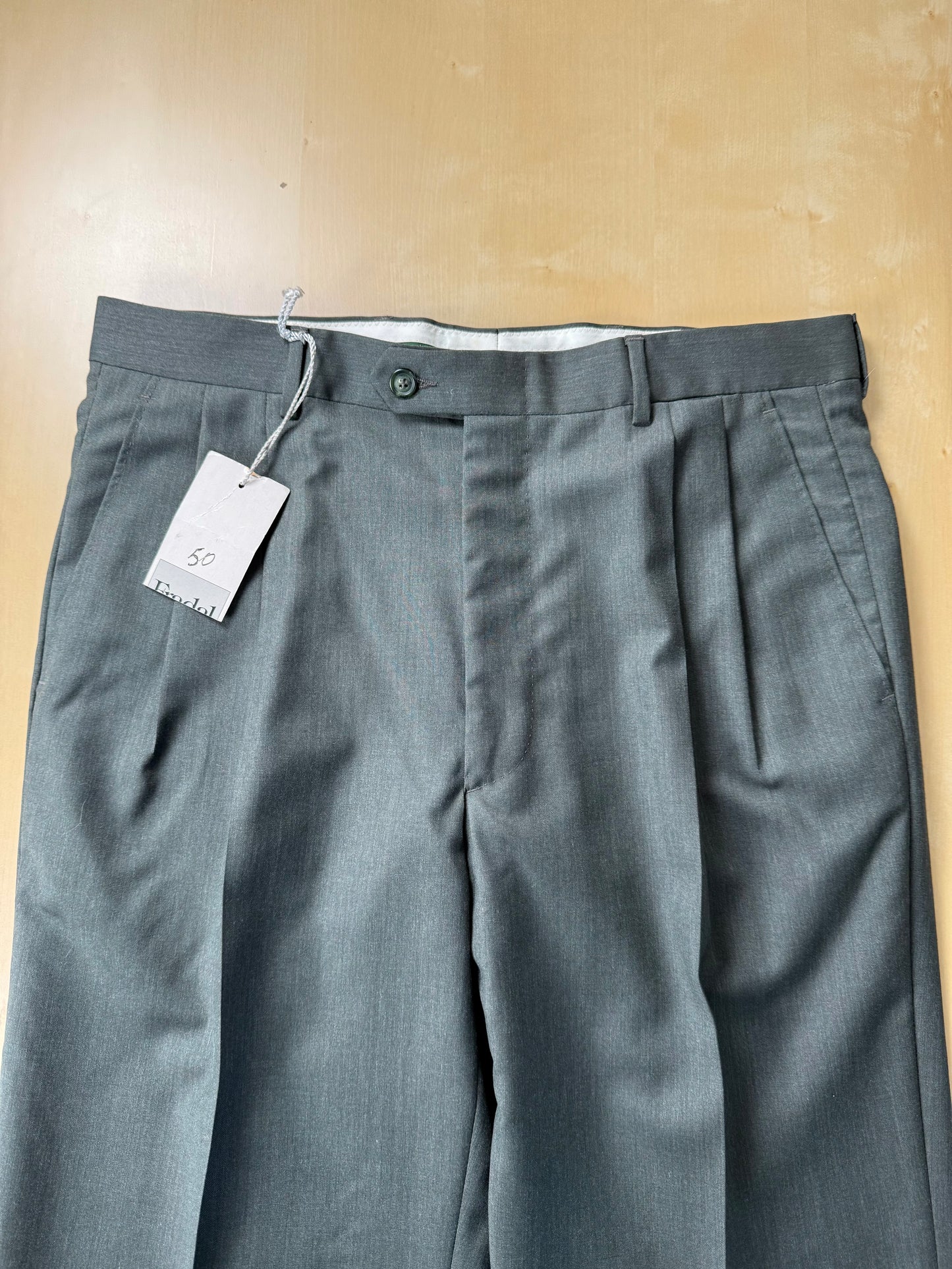 Pantaloni fresco lana verde scuro anni '80 (NOS) - tg. 48/50