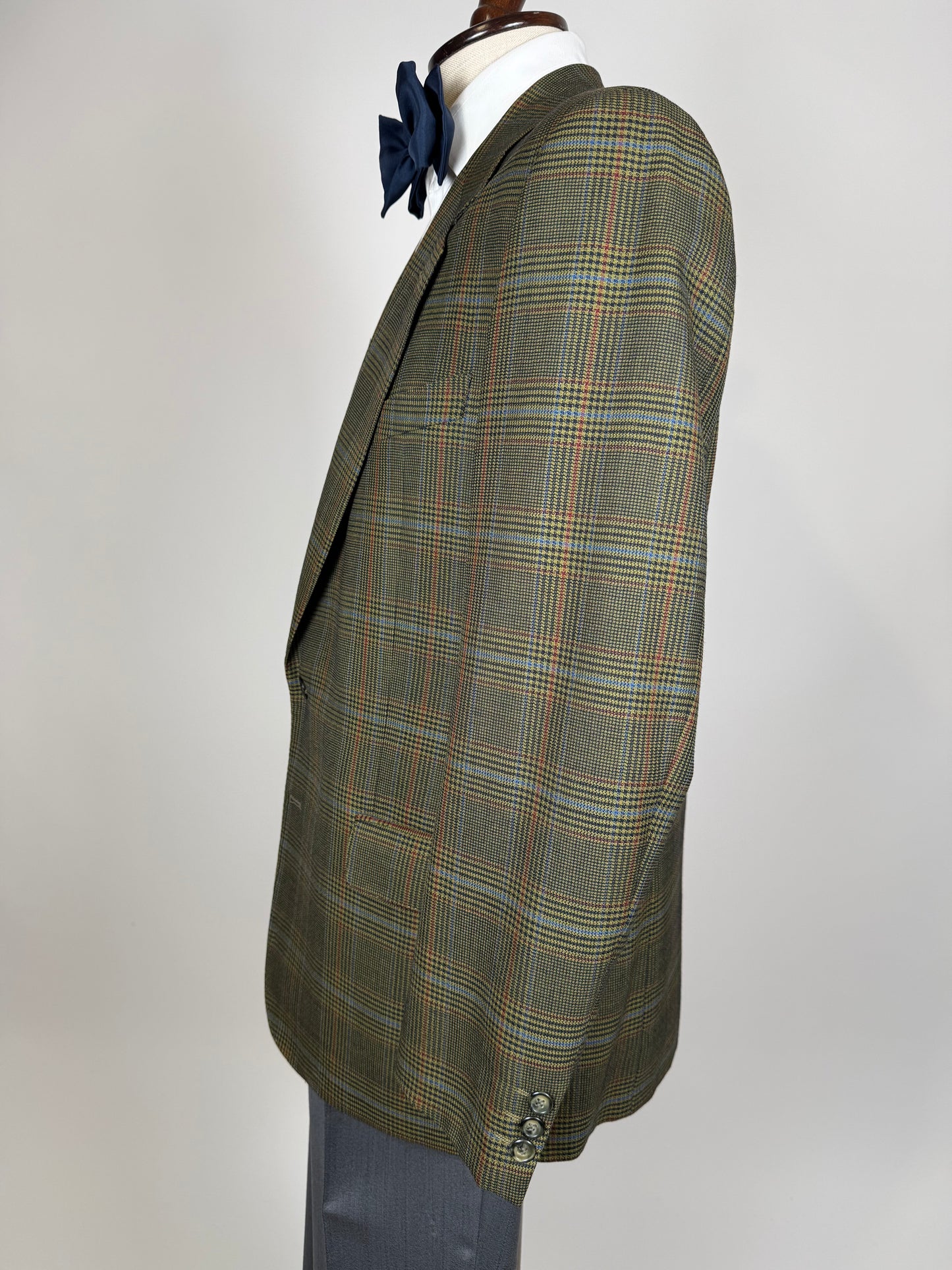 Giacca Valentino anni ‘80 hopsack principe di Galles verde - tg. 50/52