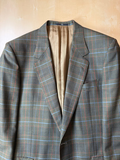 Giacca Valentino anni ‘80 hopsack principe di Galles verde - tg. 50/52