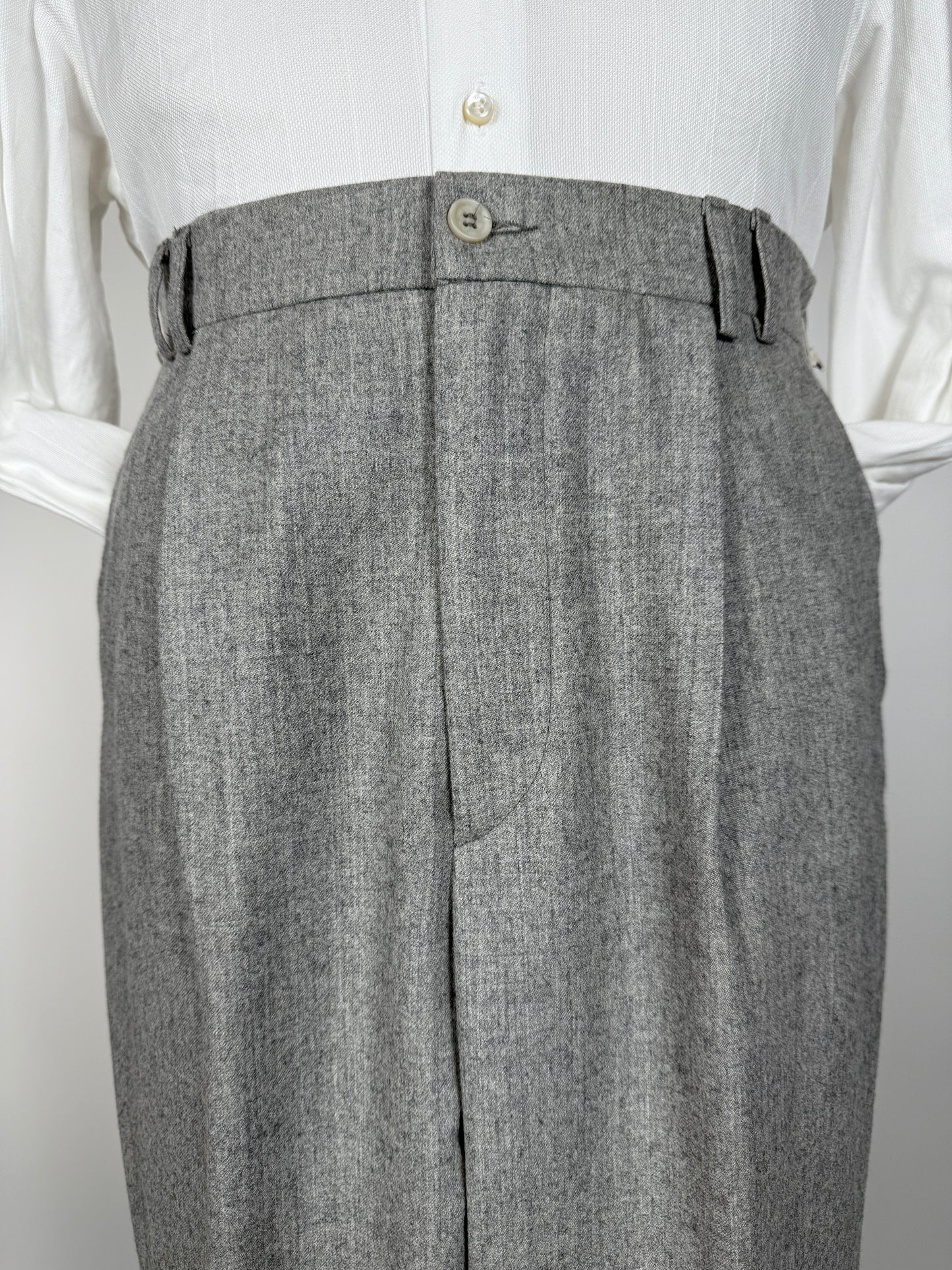 Pantaloni flanella grigio chiaro anni ‘80 (NOS) - tg. 48