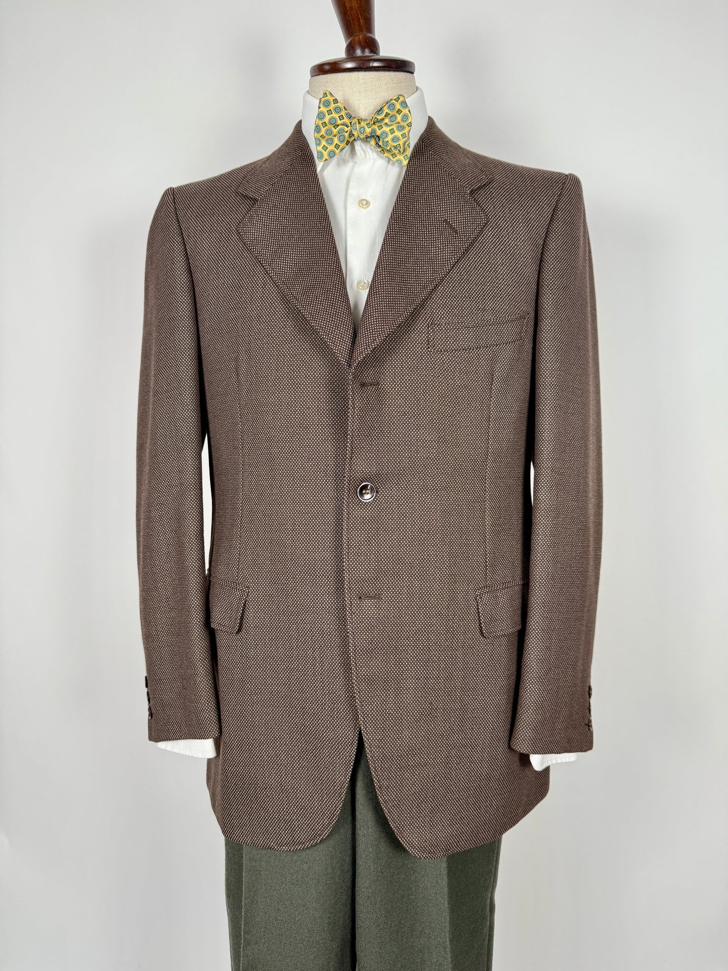 Giacca anni ‘60 marrone in lana occhio di pernice - tg. 50