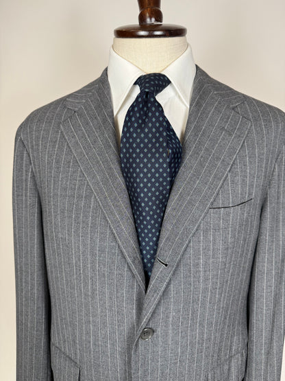 Completo estivo Sartoria Partenopea fresco lana grigio gessato - tg. 50/52